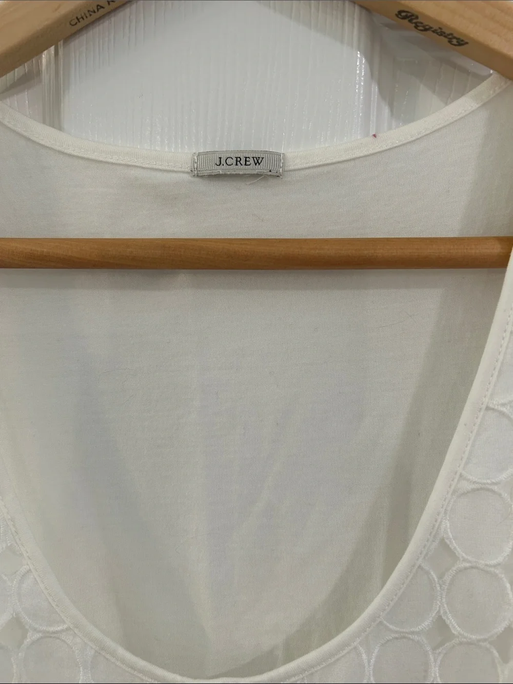 J. Crew White Circle Lace Tank Top